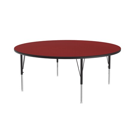 Correll Round Adjustable Height Activity Kids School Table, High Pressure Laminate, Red A60-RND-35